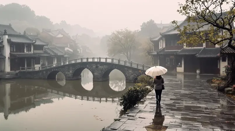 古镇的青石板路